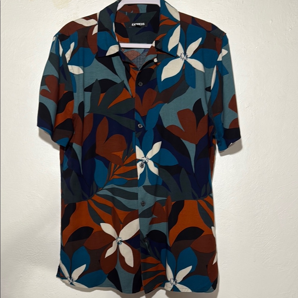 Express Men's Floral Shirt - Multicolor